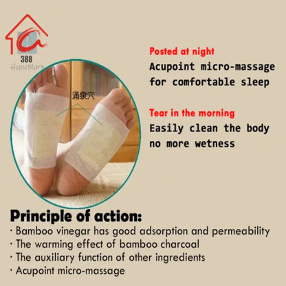100% Merbal & Gentle Ingredient Detox Foot Patch RG (1 BOX = 20 PATCHES-BUY 1 GET 3 FREE)